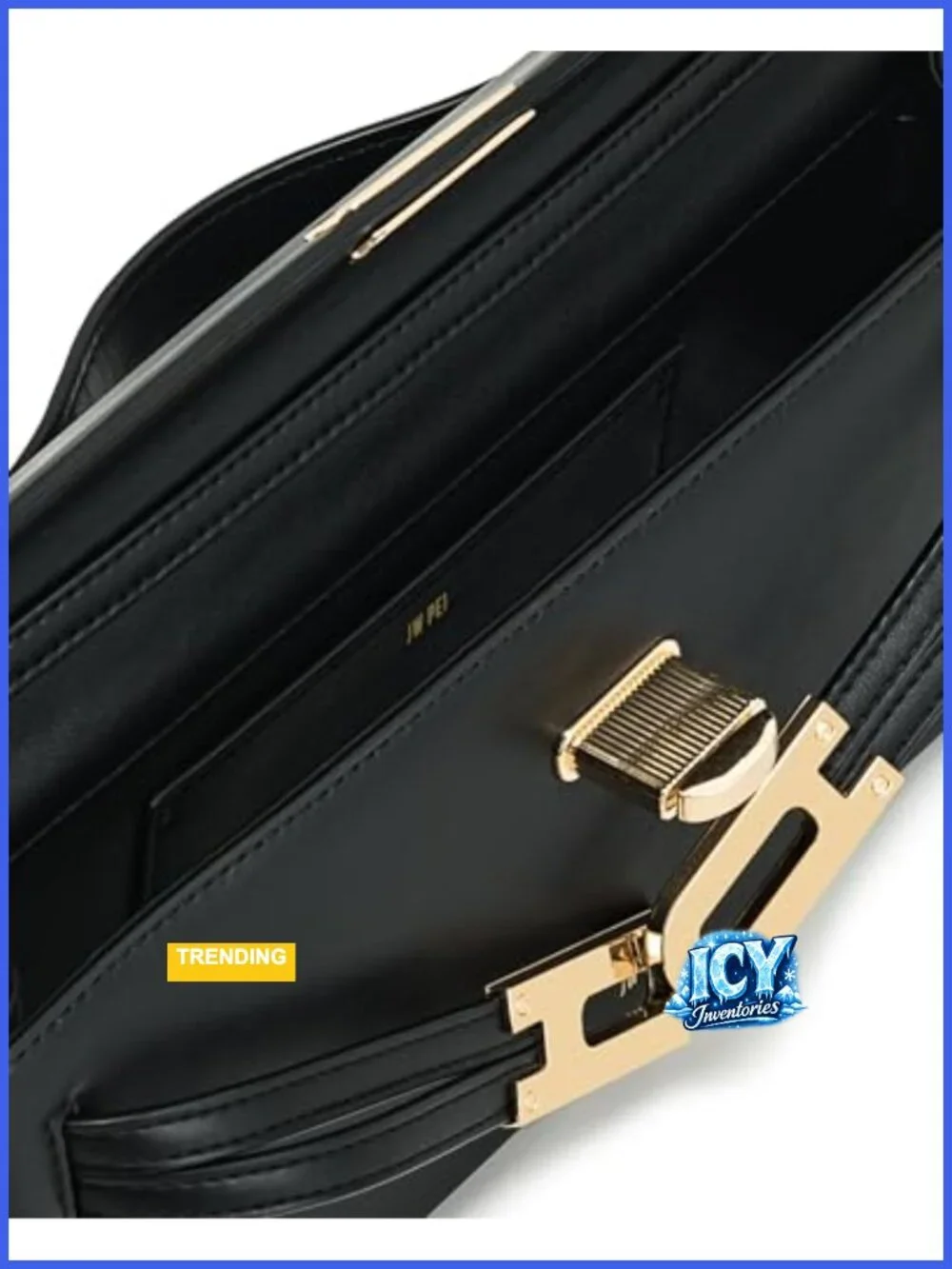 Structured Top Handle Satchel Bag Vegan Leather Crossbody Gold Hardware